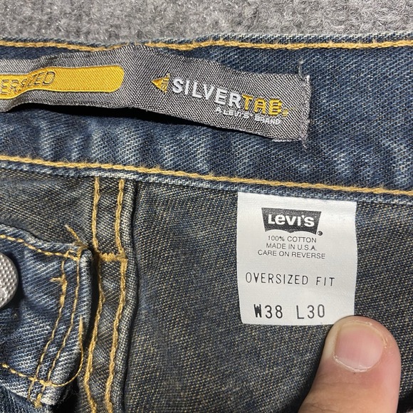 Vintage Levis Silver Tab Jeans Mens 38x30 Oversized Fit Baggy Loose Denim USA - Picture 5 of 16